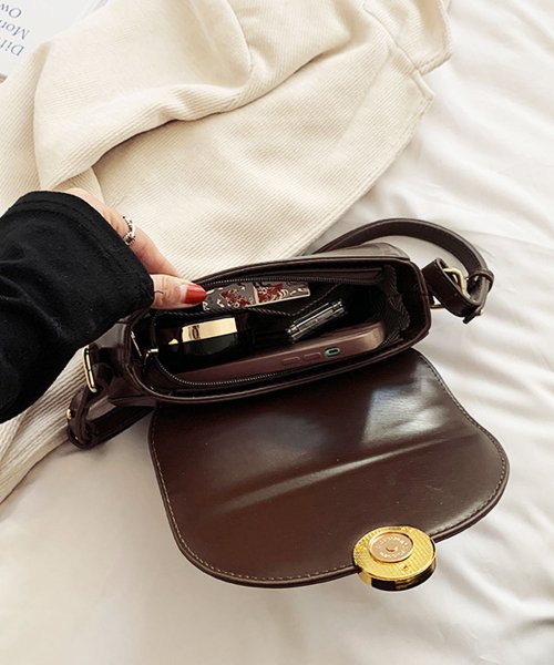 Amulet(アミュレット)/フロントフラップバッグ レディース 10代 20代 30代 韓国ファッション カジュアル シンプル 鞄 可愛い バック 黒 ショルダー レトロ ミニ/img14