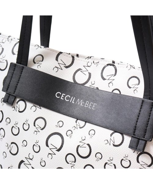 CECIL McBEE(セシルマクビー)/セシルマクビー CECIL McBEE バッグ トートバッグ レディース Lサイズ ファスナー付き モノグラム MONOGRAM SERIES ブラック ホワイ/img07