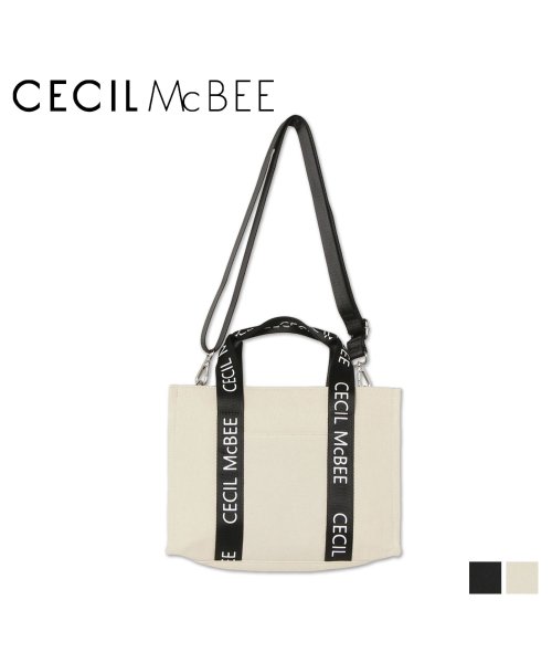 CECIL McBEE(セシルマクビー)/セシルマクビー CECIL McBEE バッグ トートバッグ レディース Mサイズ ファスナー付き ロゴタイプ TOTE BAG ブラック ホワイト 黒 白 C/img13