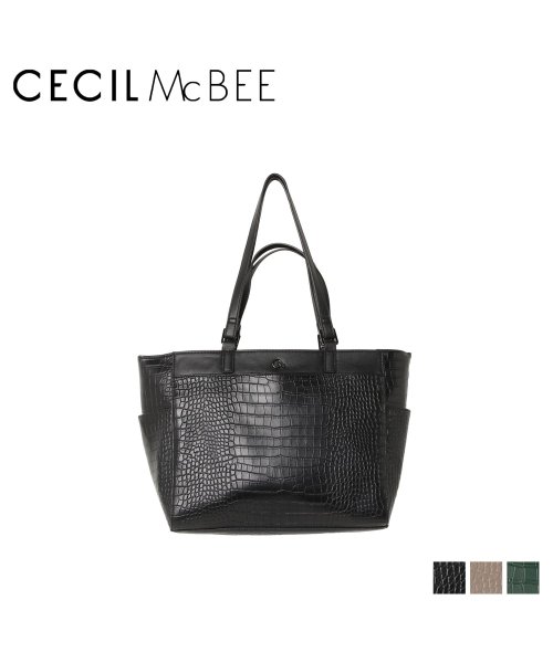 CECIL McBEE(セシルマクビー)/セシルマクビー CECIL McBEE バッグ トートバッグ レディース Mサイズ ファスナー付き クロコ型押し TOTE BAG ブラック ブラウン グリーン/img11