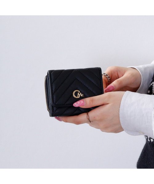 CECIL McBEE(セシルマクビー)/セシルマクビー CECIL McBEE 財布 三つ折り レディース ラウンドファスナー キルト QUILT WALLET ブラック ベージュ 黒 CM12209/img05