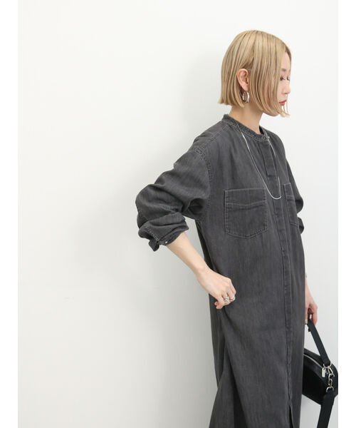 Samansa Mos2 blue(サマンサモスモス ブルー)/【ECO DENIM】シャツワンピース/img35