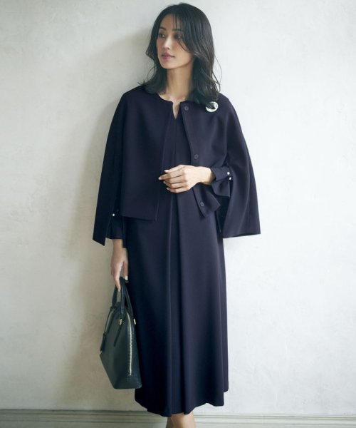 【VERYコラボ 】トリアセ ダブルジョーゼット ノーカラージャケット 