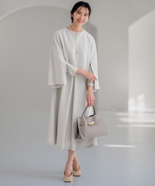 【VERYコラボ 】トリアセ ダブルジョーゼット ノーカラージャケット 