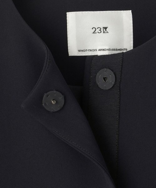 【VERYコラボ 】トリアセ ダブルジョーゼット ノーカラージャケット 