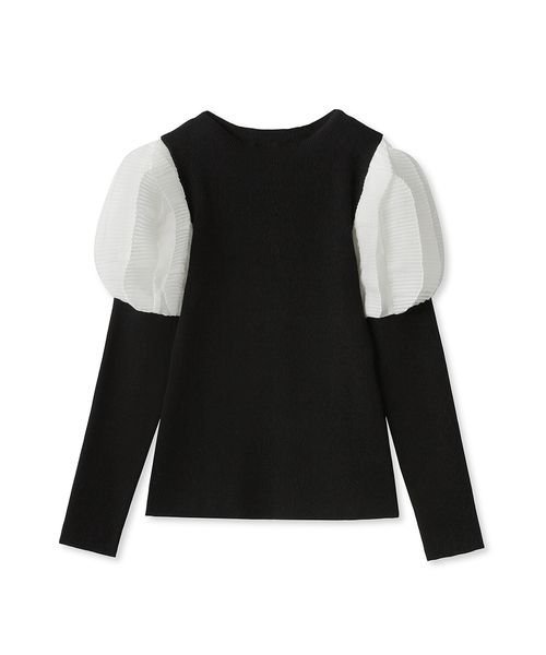 【HANAE MORI×CELFORDコラボ】プリーツスリーブニットプルオーバー 予めご了承ください