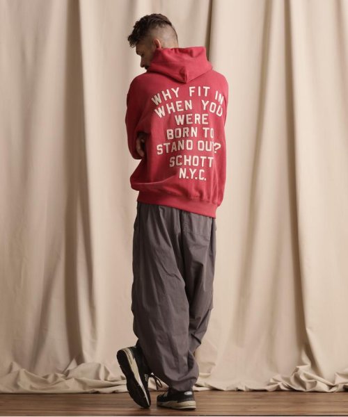 Schott(ショット)/WEB LIMITED/HOODED SWEAT LETTERING SCHOTT/レタリング ショット パーカー/img18