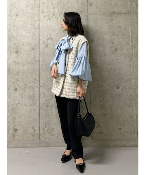 フリンジコクーンツイードＷベスト 予めご了承ください