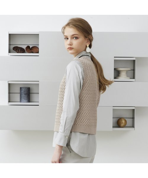 【S・Mサイズ】バスケット編み　ニットベスト Mサイズ