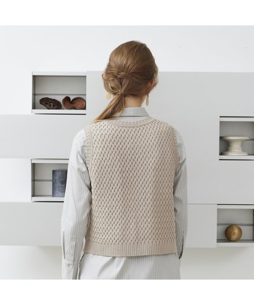 【S・Mサイズ】バスケット編み　ニットベスト Mサイズ