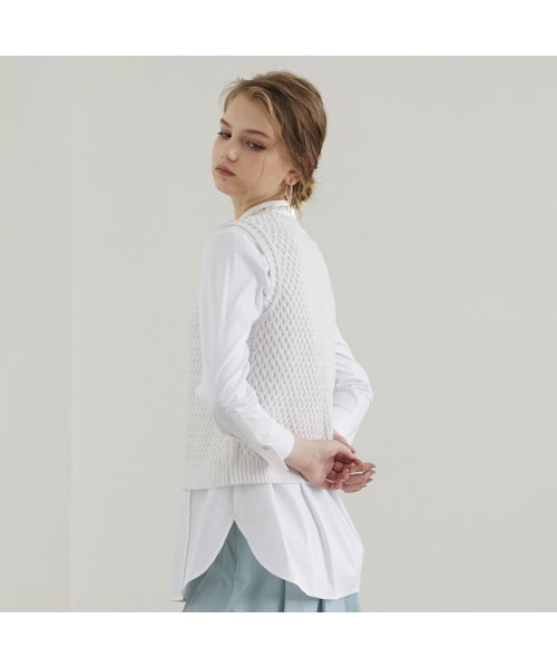 【S・Mサイズ】バスケット編み　ニットベスト Mサイズ