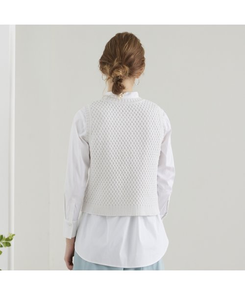 【S・Mサイズ】バスケット編み　ニットベスト Mサイズ