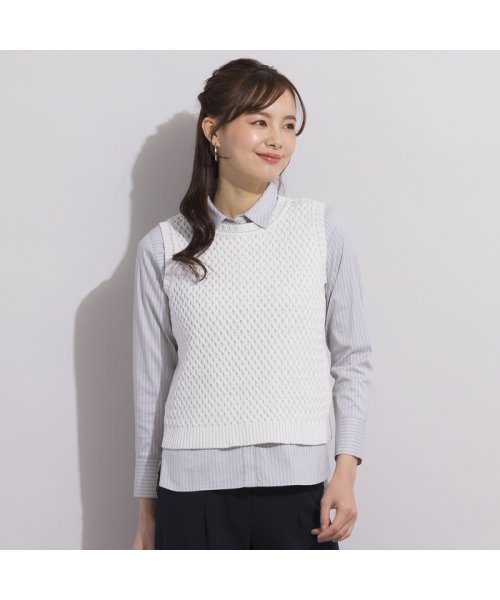 【S・Mサイズ】バスケット編み　ニットベスト Mサイズ