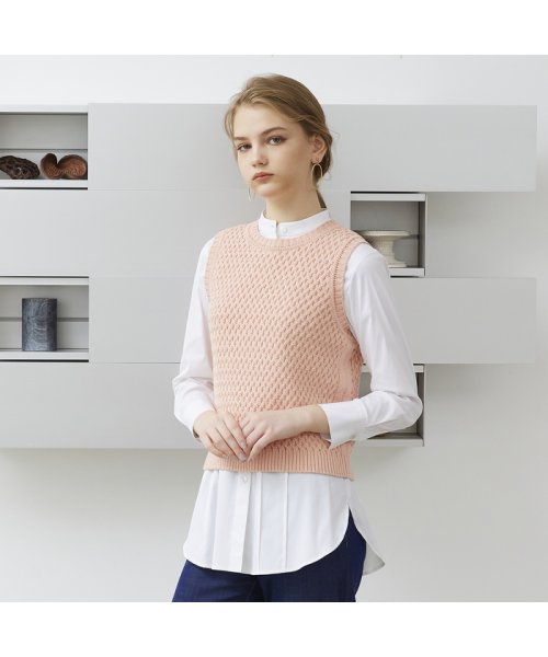 【S・Mサイズ】バスケット編み　ニットベスト Mサイズ