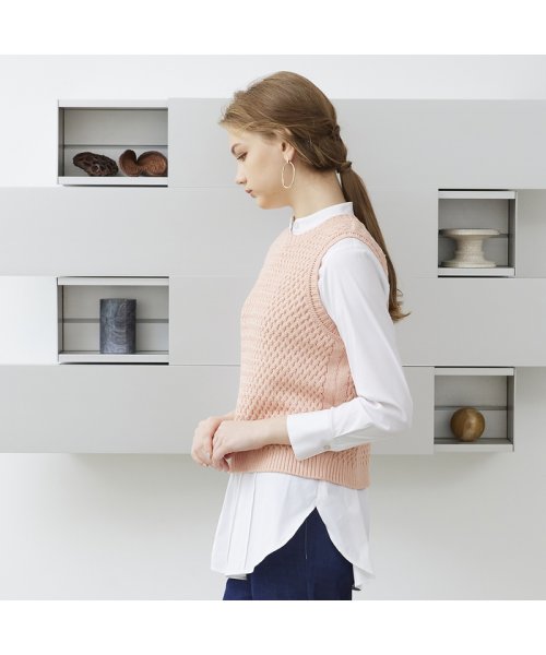【S・Mサイズ】バスケット編み　ニットベスト Mサイズ