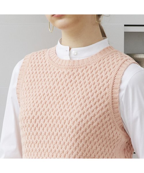 【S・Mサイズ】バスケット編み　ニットベスト Mサイズ