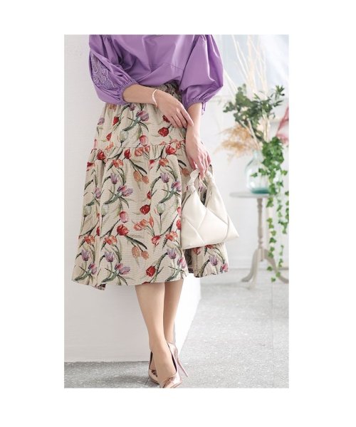 Sawa a la mode(サワアラモード)/レディース 大人 上品 艶やかなチューリップのゴブラン織りスカート/img06