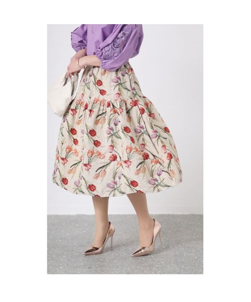 Sawa a la mode(サワアラモード)/レディース 大人 上品 艶やかなチューリップのゴブラン織りスカート/img10