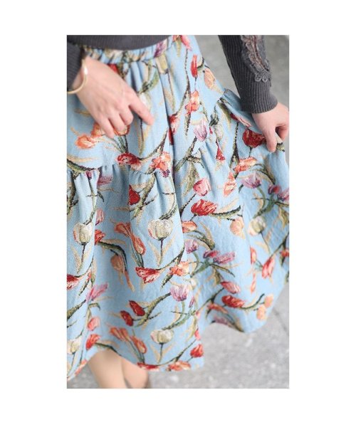 Sawa a la mode(サワアラモード)/レディース 大人 上品 艶やかなチューリップのゴブラン織りスカート/img14
