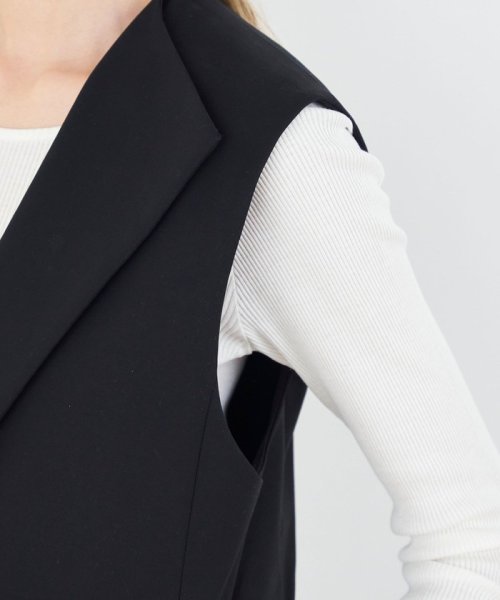 ハイカウントコットンストレッチ ワイドラペルジレ 