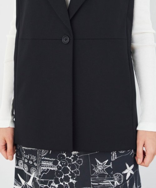 ハイカウントコットンストレッチ ワイドラペルジレ 