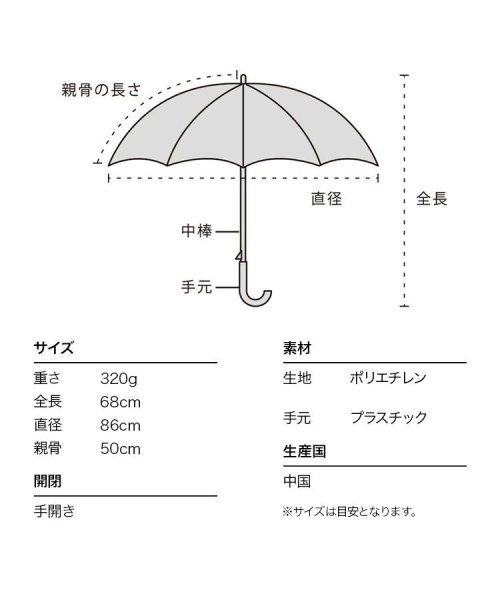 Wpc．(Wpc．)/【Wpc.公式】キッズ シャイニーアンブレラ 50cm 子供用 子ども 女の子 雨傘 長傘/img08