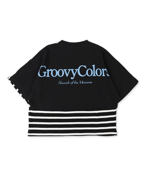 GROOVY COLORS(グルービーカラーズ)/ボーダー切り替え WIDEシルエット Tシャツ/img01