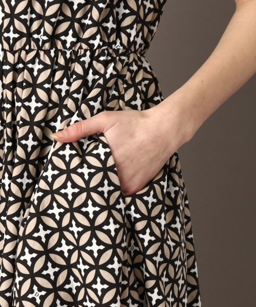 【洗える/スタイルアップ】オーバーラップサークルワンピース 