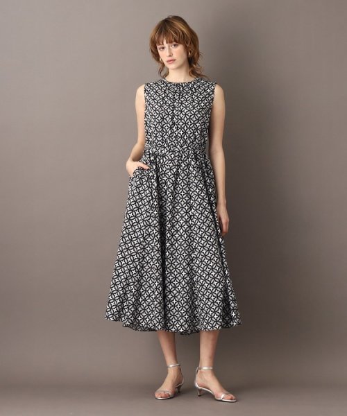 【洗える/スタイルアップ】オーバーラップサークルワンピース 