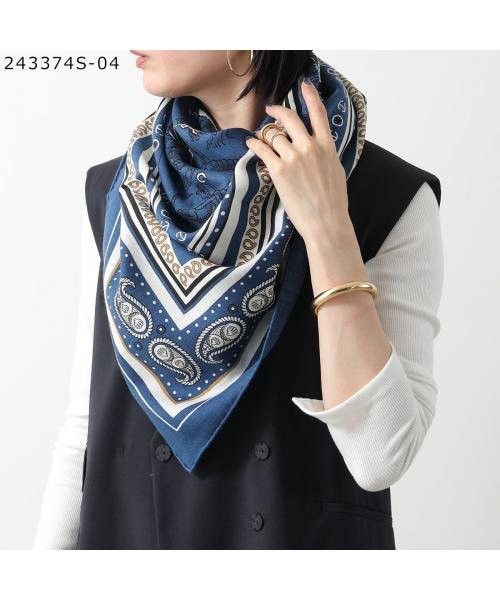 HERMES メンズ カシミア さかだち シルク スカーフ 