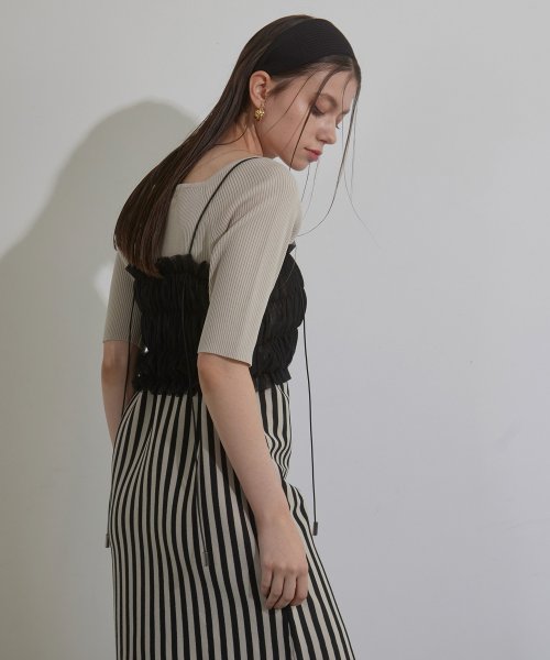 MIELI INVARIANT(ミエリ インヴァリアント)/Stripe Square N/C Knit Dress/img06
