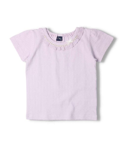 Crescent(クレセント)/【子供服】 crescent (クレセント) パールモチーフ付き半袖Tシャツ 80cm～130cm N42816/img01