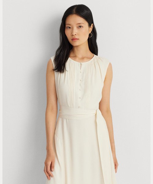 ベルテッド クレープ キャップスリーブ ドレス ベルテッド ドレス P1901312036(14674円)