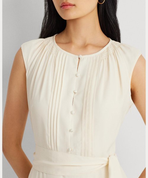 ベルテッド クレープ キャップスリーブ ドレス ベルテッド ドレス P1901312036(14674円)