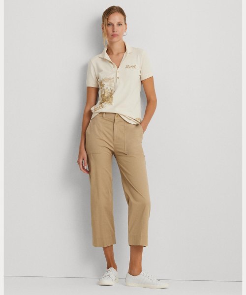 プリント ピケ ポロシャツ 