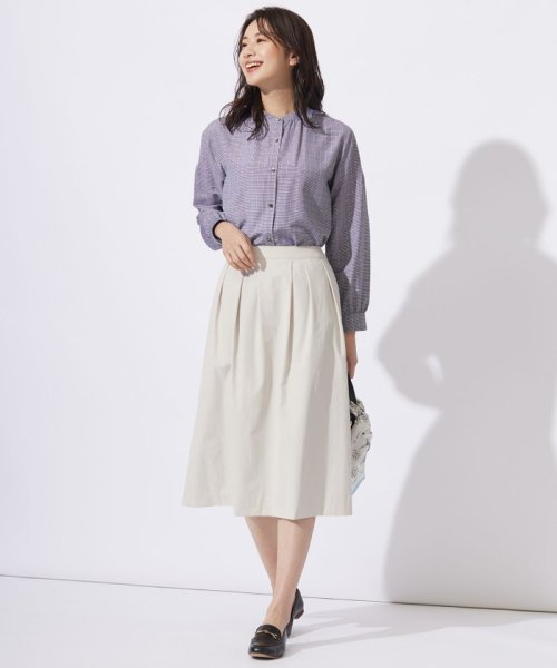 J.PRESS LADIES（LARGE SIZE）(J．プレス　レディス（大きいサイズ）)/【洗える】セルロース チェック バンドカラー ブラウス/img04