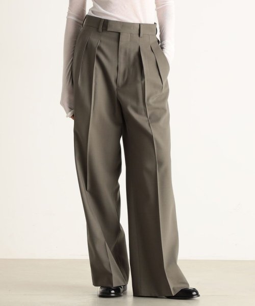 トロピカルウール 2タックワイドスラックス 