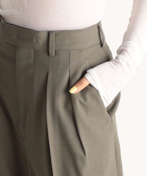 トロピカルウール 2タックワイドスラックス 