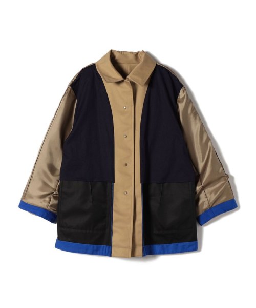 Primary Navy Label:〈手洗い可能〉ボンディング ステンカラー コート Primary Navy Label