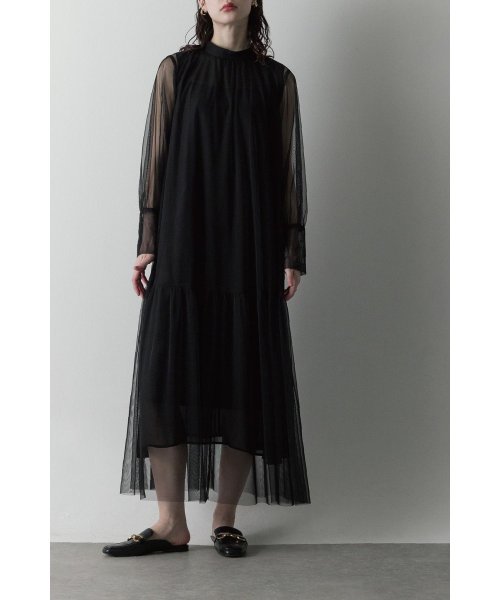 チュールレイヤードワンピース 