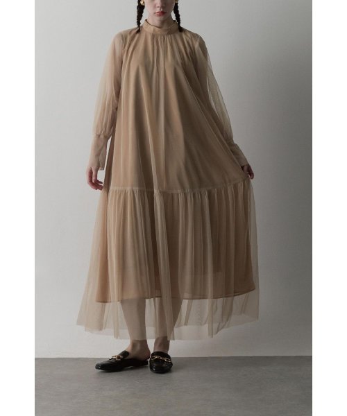 チュールレイヤードワンピース 