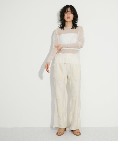 パイルジャカードパンツ 透け感