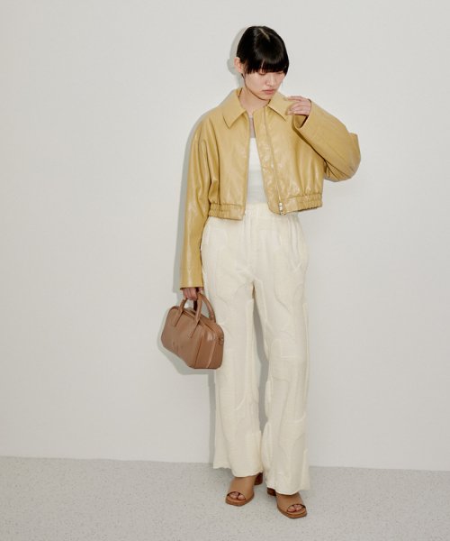 パイルジャカードパンツ 透け感