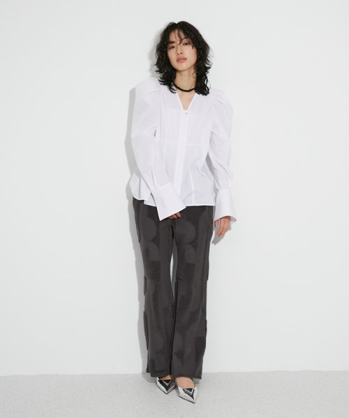 パイルジャカードパンツ 透け感