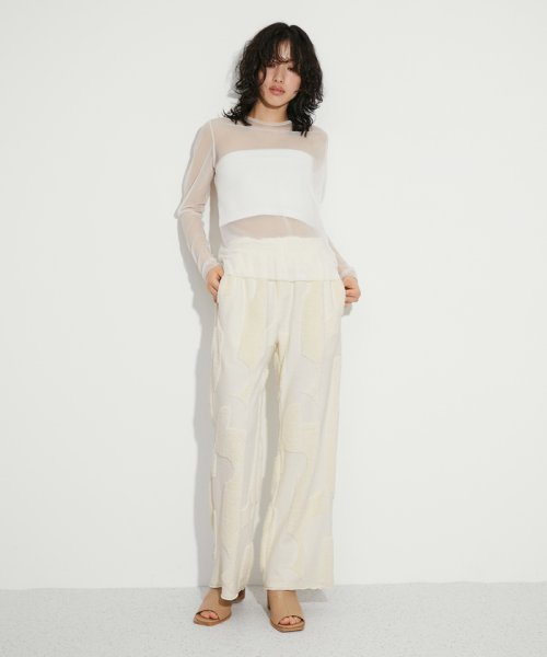 パイルジャカードパンツ 透け感