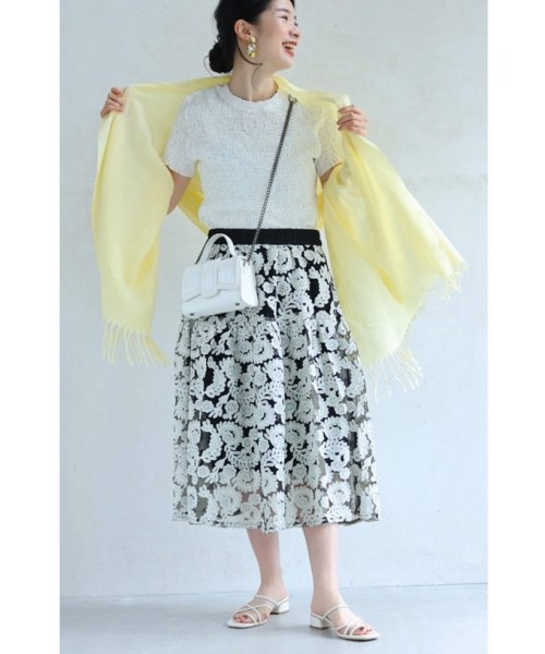 CAWAII(カワイイ)/エレガントな花刺繍シアーベールミディアムスカート/img03