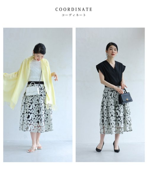 CAWAII(カワイイ)/エレガントな花刺繍シアーベールミディアムスカート/img08