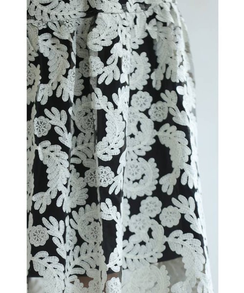 CAWAII(カワイイ)/エレガントな花刺繍シアーベールミディアムスカート/img14