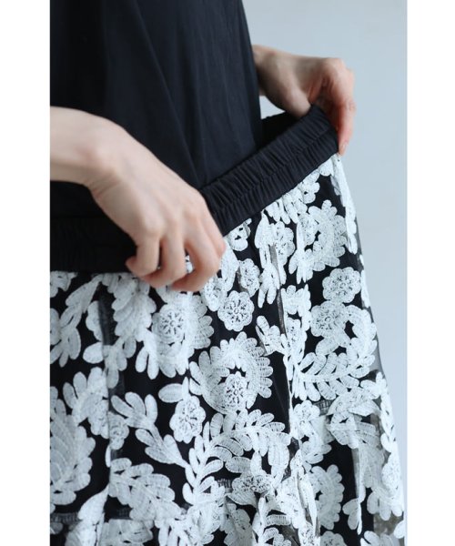 CAWAII(カワイイ)/エレガントな花刺繍シアーベールミディアムスカート/img17