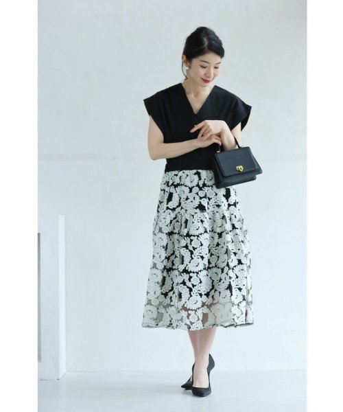 CAWAII(カワイイ)/エレガントな花刺繍シアーベールミディアムスカート/img18